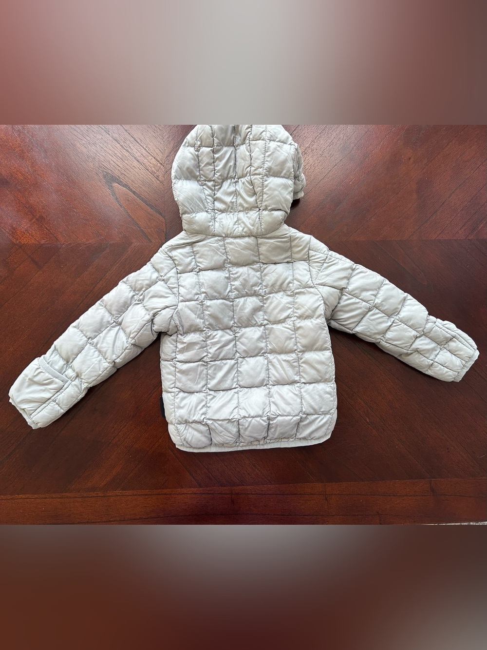The North Face Kids Light Gray Quilted Hooded Jacket size 6-12M - Picture 8 of 8